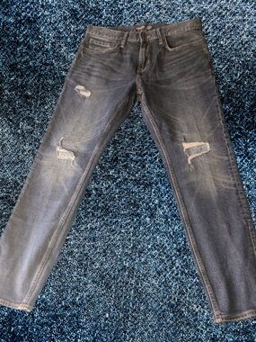 Men's Old Navy Distressed Dark Wash Jeans - Blue